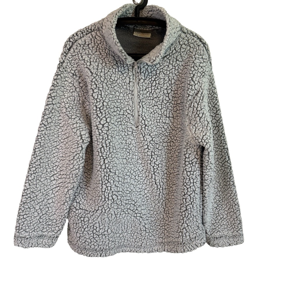 Bobbie Brooks Womens Sherpa 1/4 Zip Pullover Sweatert Med Outdoors Cozy Weather